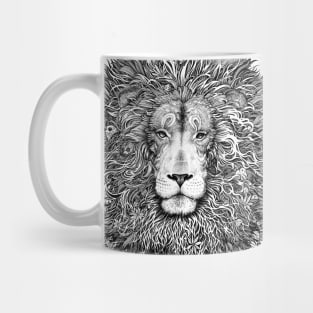 Majestic lion - black and white Mug